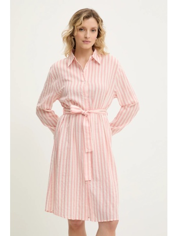 φόρεμα από συνδιασμό μεταξιού answear lab χρώμα ροζ 83%