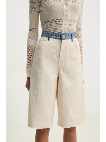 σορτς moschino jeans χρώμα μπεζ, 0345 3717 κύριο υλικό