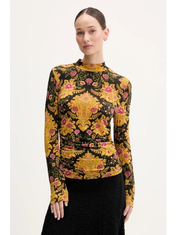 μακρυμάνικο farm rio χρώμα μαύρο, 329194 85% βισκόζη, 15%