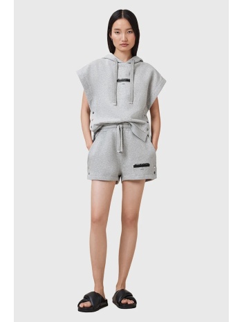 βαμβακερό σορτσάκι allsaints sorri χρώμα γκρι, w053tc 100%