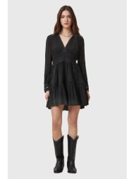 φόρεμα allsaints xanthe χρώμα: μαύρο, w213dc κύριο υλικό: 54% ecovero βισκόζη, 46% βισκόζη
φόδρα: 10