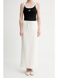 φούστα gestuz χρώμα: άσπρο, 10910115 75% οργανικό βαμβάκι, 20% πολυεστέρας, 5% ελαστάν