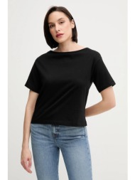 βαμβακερό μπλουζάκι sisley χρώμα: μαύρο, 36w9l400n 100% βαμβάκι