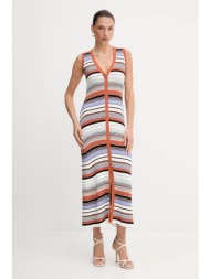 φόρεμα liu jo χρώμα: άσπρο, wa5211.ms55n 65% βισκόζη, 35% πολυαμίδιο