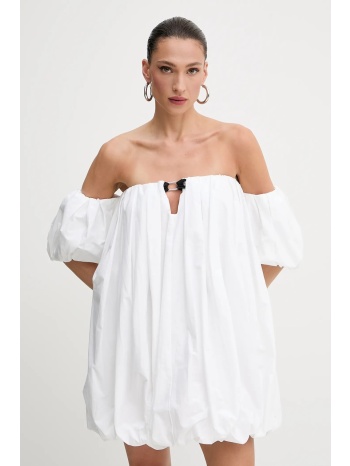 βαμβακερό φόρεμα pinko χρώμα άσπρο, 105211 a2ld υλικό 1