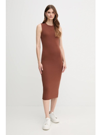 φόρεμα calvin klein jeans χρώμα καφέ, lv047c240g 93%