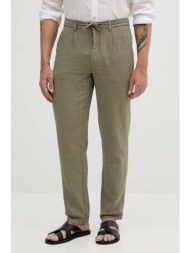 παντελόνι με λινό μείγμα lindbergh χρώμα: πράσινο, 30-003020 55% βαμβάκι, 45% λινό