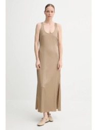 φόρεμα marc o`polo χρώμα: μπεζ, 503085421055 96% βισκόζη, 4% ελαστάν