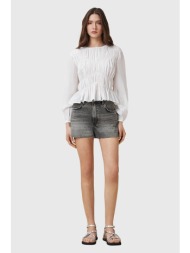 τζιν σορτς allsaints tate χρώμα: γκρι, w076ec 62% οργανικό βαμβάκι, 38% lyocell