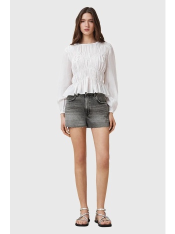 τζιν σορτς allsaints tate χρώμα γκρι, w076ec 62% οργανικό