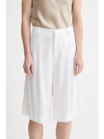 λινό σορτς gestuz χρώμα άσπρο, 10910281 72% βισκόζη, 25%