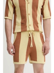 σορτς nanushka brent χρώμα: μπεζ, nm25ssst10811 66% βαμβάκι, 32% πολυαμίδιο, 2% ελαστάν