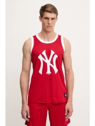 μπλουζάκι 47 brand mlb new york yankees χρώμα: κόκκινο, bb017pmarex657800rd 100% πολυεστέρας
