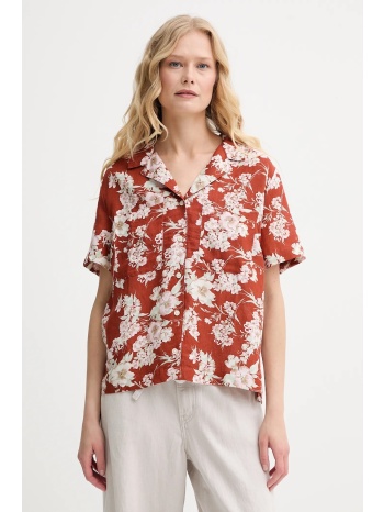 πουκάμισο από λινό levi`s sonny camp shirt χρώμα