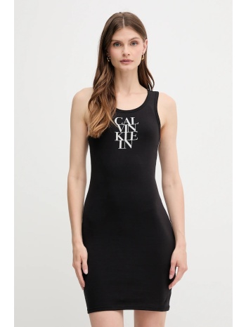 φόρεμα calvin klein jeans χρώμα μαύρο, lv044c203g 93%