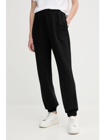 βαμβακερό παντελόνι calvin klein χρώμα μαύρο, lv044c904g