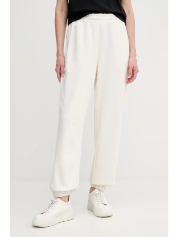 βαμβακερό παντελόνι calvin klein χρώμα μπεζ, lv044c904g