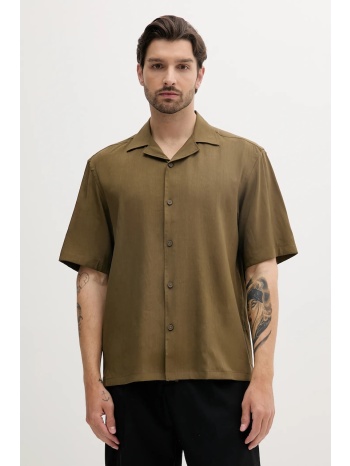 πουκάμισο από λινό boss ανδρικό, χρώμα πράσινο, 50539918