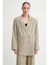 blazer με μείγμα λινών gestuz χρώμα: πράσινο, 10910285 κύριο υλικό: 72% βισκόζη, 25% λινό, 3% ελαστά