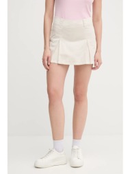 βαμβακερή φούστα calvin klein jeans χρώμα: μπεζ, j20j225215 100% βαμβάκι