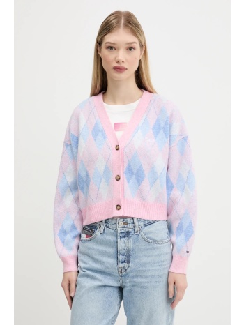 πλεκτή ζακέτα tommy jeans χρώμα μπλε, dw0dw21180 78%