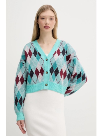 πλεκτή ζακέτα tommy jeans χρώμα τιρκουάζ, dw0dw21180 78%