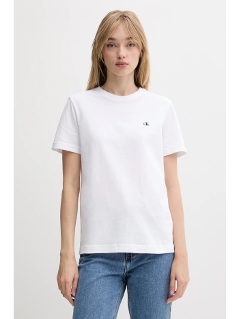 βαμβακερό μπλουζάκι calvin klein jeans χρώμα άσπρο