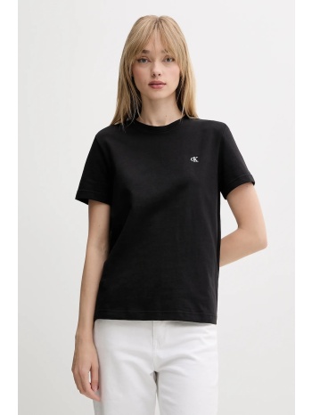 βαμβακερό μπλουζάκι calvin klein jeans χρώμα μαύρο