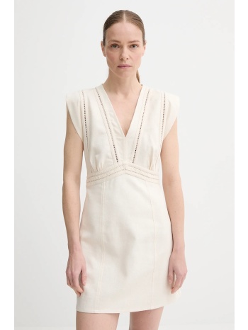 φόρεμα ba&sh naria χρώμα μπεζ, 1e25nari 77% βαμβάκι, 23%