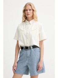 τζιν πουκάμισο levi`s rinoa camp shirt χρώμα: μπεζ, 001sl 100% βαμβάκι
