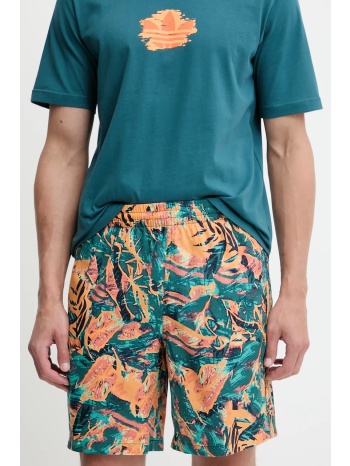 σορτς adidas originals floral short χρώμα πορτοκαλί