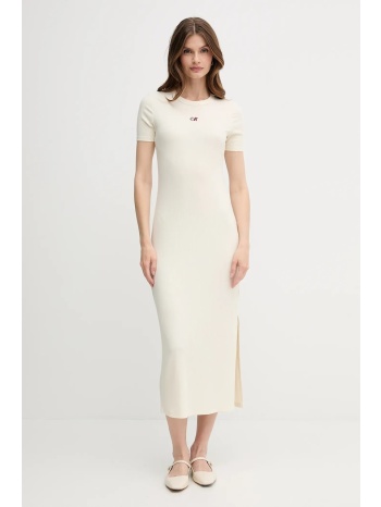 φόρεμα calvin klein jeans χρώμα μπεζ, lv044c902g 91%