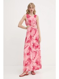 φόρεμα liu jo χρώμα: ροζ, va5029.t2961 100% βισκόζη