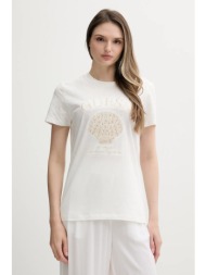 βαμβακερό μπλουζάκι guess χρώμα: άσπρο, e5gi03 k8g01 100% βαμβάκι
