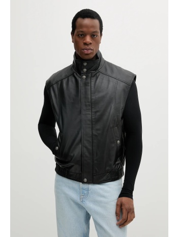 δερμάτινο γιλέκο versace jeans couture ανδρικό, χρώμα