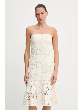 φόρεμα guess maisy χρώμα μπεζ, w5gk0s wh6i0 κύριο υλικό