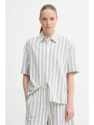 πουκάμισο samsoe samsoe sakaja χρώμα: άσπρο, f25200036 88% οργανικό βαμβάκι, 8% ανακυκλωμένος πολυεσ