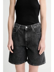 τζιν σορτς samsoe samsoe sashelly χρώμα: γκρι, f25100167 75% οργανικό βαμβάκι, 25% ανακυκλωμένο βαμβ