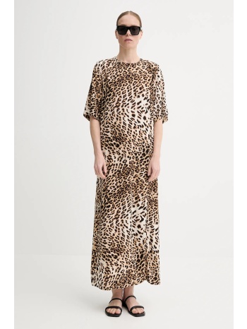 φόρεμα gestuz χρώμα μπεζ, 10910177 65% lenzing ecovero