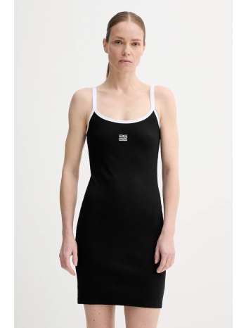 φόρεμα gestuz χρώμα μαύρο, 10910278 94% βαμβάκι, 6% ελαστάν