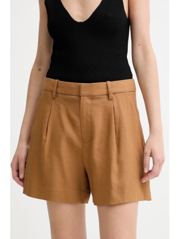 σορτς από λινό a.l.c. charles χρώμα καφέ, 2pant01158 52%