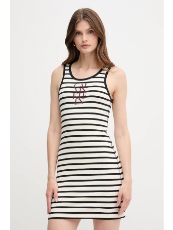 φόρεμα calvin klein jeans χρώμα μπεζ, lv044c242g 97%