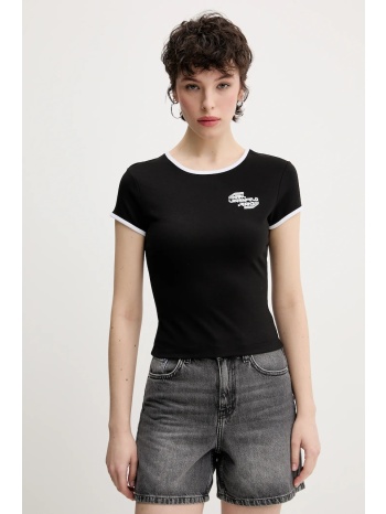 μπλουζάκι karl lagerfeld jeans χρώμα μαύρο, a2w17098 58%
