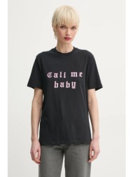 βαμβακερό μπλουζάκι zadig&voltaire γυναικείο, χρώμα: μαύρο, jwts02804 100% βαμβάκι