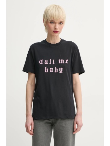 βαμβακερό μπλουζάκι zadig&voltaire γυναικείο, χρώμα μαύρο