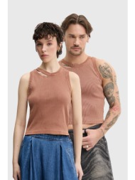 βαμβακερό μπλουζάκι camperlab χρώμα: πορτοκαλί, au00030.002 100% οργανικό βαμβάκι