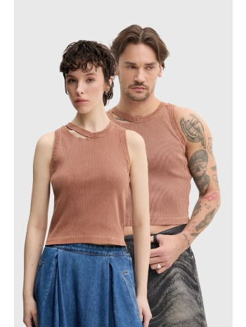 βαμβακερό μπλουζάκι camperlab χρώμα πορτοκαλί, au00030.002