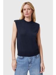 μάλλινο τοπ allsaints kayla χρώμα: ναυτικό μπλε, w016kc 100% μαλλί