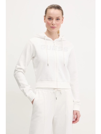 βαμβακερή μπλούζα guess primula γυναικεία, χρώμα άσπρο, με