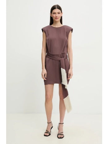 φόρεμα isabelle blanche χρώμα καφέ, is25ss-a147-t011 υλικό